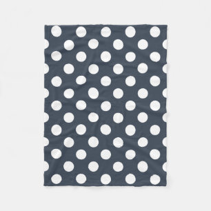 Couverture Polaire Pois blancs sur gris bleu