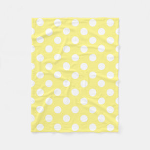 Couverture Polaire Pois blancs sur jaune citron