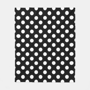 Couverture Polaire Pois blancs sur noir