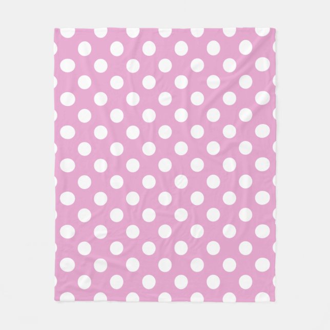 Couverture Polaire Pois blancs sur rose pâle (Devant)