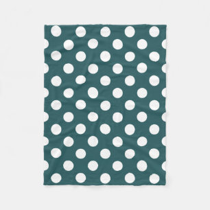 Couverture Polaire Pois blancs sur turquoise