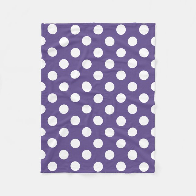 Couverture Polaire Pois blancs sur ultra violet (Devant)