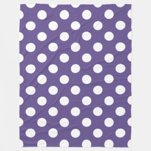 Couverture Polaire Pois blancs sur ultra violet