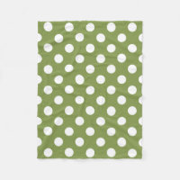 Pois blancs sur vert olive