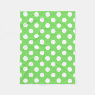 Couverture Polaire Pois blancs sur vert pomme