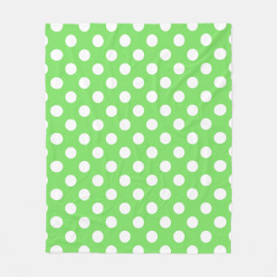 Couverture Polaire Pois blancs sur vert pomme