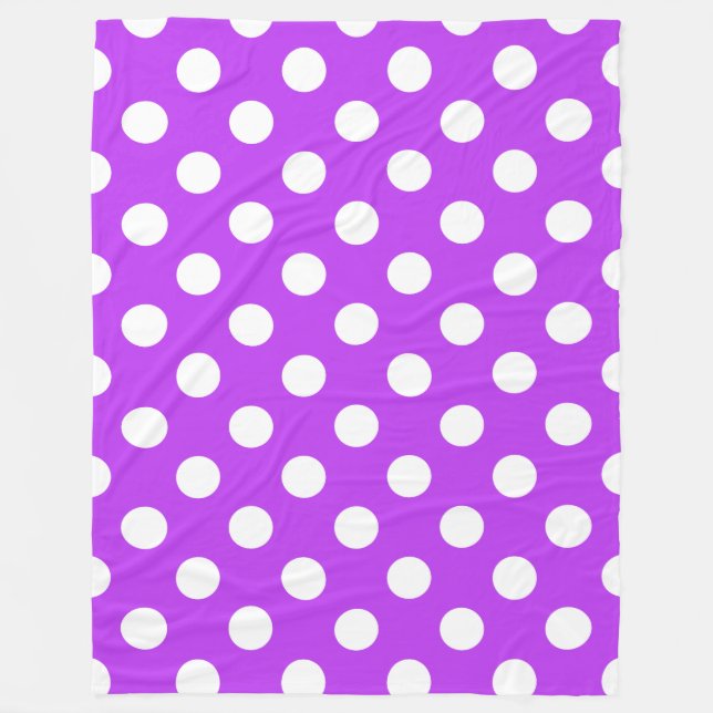 Couverture Polaire Pois blancs sur violet clair (Devant)