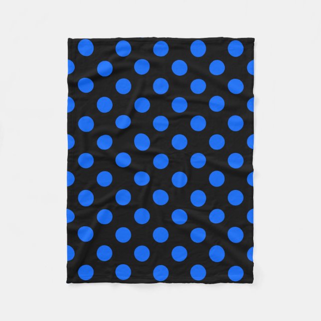 Couverture Polaire Pois bleu et noir (Devant)