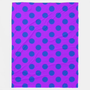 Couverture Polaire Pois bleus sur violet