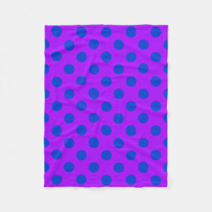 Couverture Polaire Pois bleus sur violet
