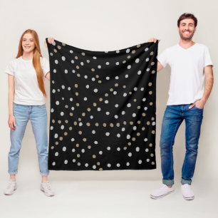 Couverture Polaire Pois d'argent et d'or