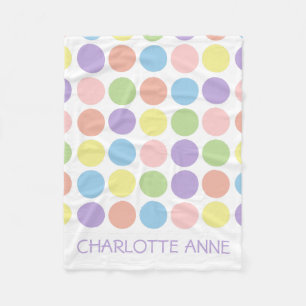 Couverture Polaire Pois doux de magasin sur le blanc personnalisé