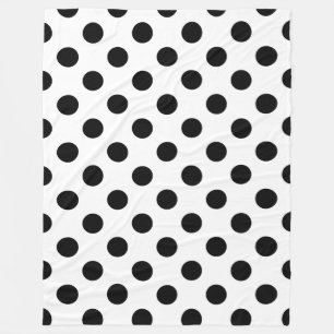 Couverture Polaire Pois noirs en blanc