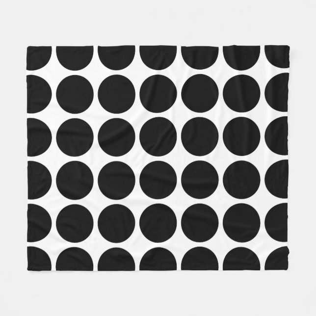 Couverture Polaire Pois noirs en blanc (Devant (Horizontal))