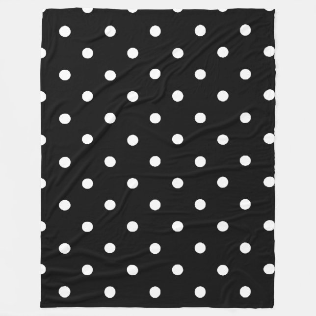 Couverture Polaire Pois noirs et blancs (Devant)