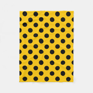Couverture Polaire Pois noirs sur jaune