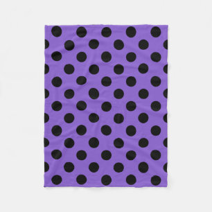 Couverture Polaire Pois noirs sur lavande
