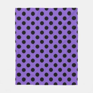 Couverture Polaire Pois noirs sur lavande