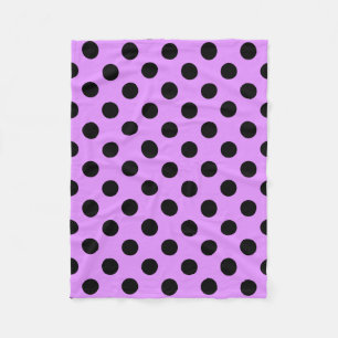 Couverture Polaire Pois noirs sur lilas