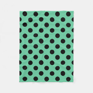 Couverture Polaire Pois noirs sur vert menthe