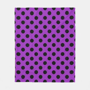 Couverture Polaire Pois noirs sur violet