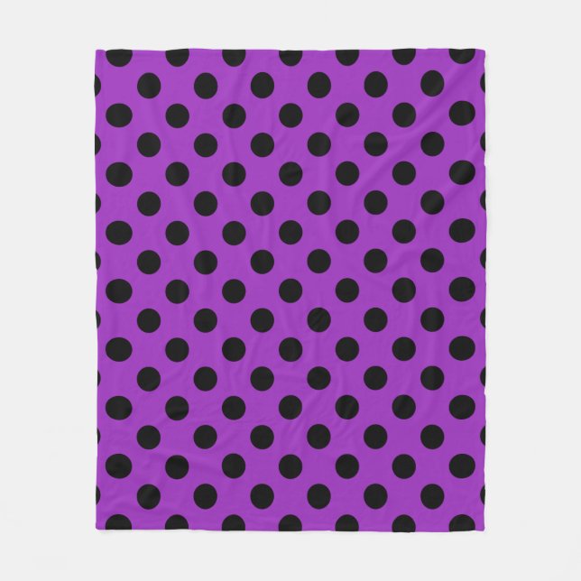 Couverture Polaire Pois noirs sur violet (Devant)
