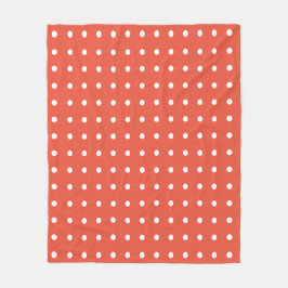 Couverture Polaire Pois orange et blanc