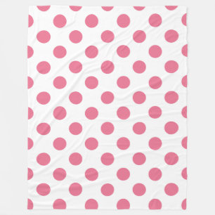 Couverture Polaire Pois rose et blanc