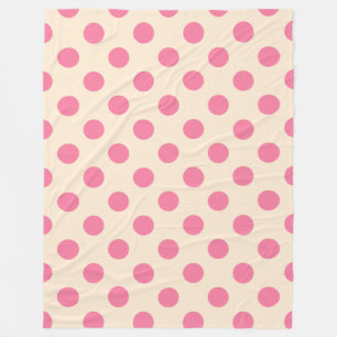 Couverture Polaire Pois roses à la crème