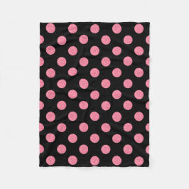 Couverture Polaire pois roses tourbillonnant sur arrière - plan noir