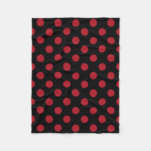 Couverture Polaire Pois rouge et noir