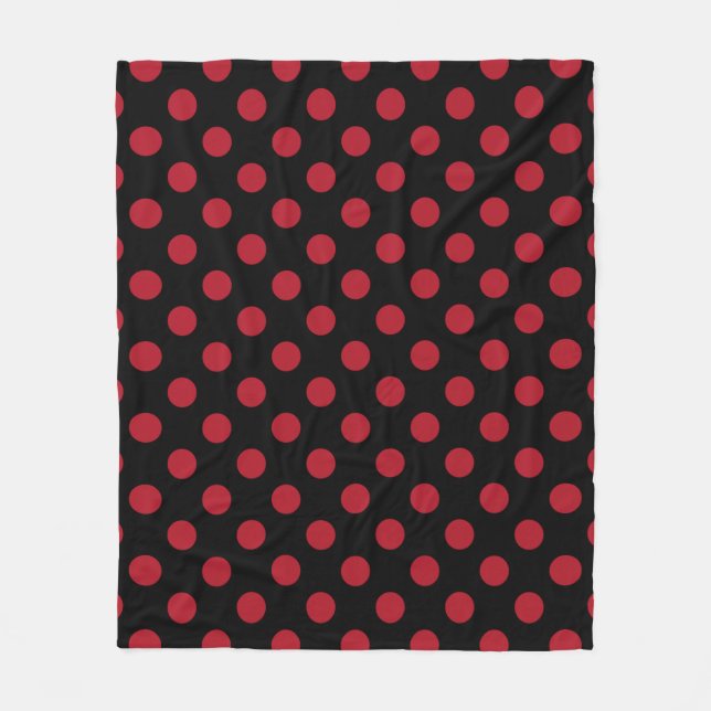Couverture Polaire Pois rouge et noir (Devant)