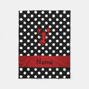 Couverture Polaire Pois rouge nommé personnalisé de noir de homard