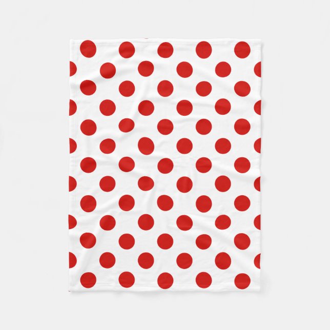 Couverture Polaire pois rouges et blancs (Devant)