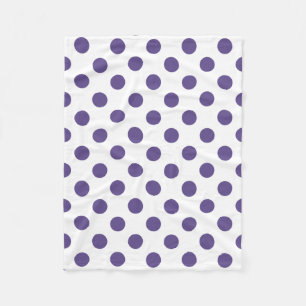 Couverture Polaire Pois ultra violets sur blanc