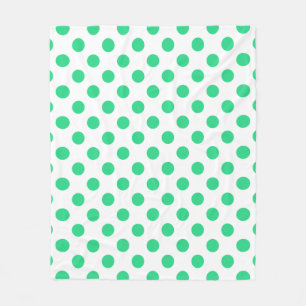 Couverture Polaire Pois verts et blancs