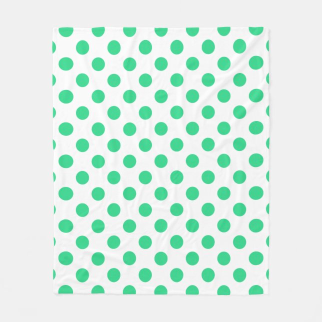 Couverture Polaire Pois verts et blancs (Devant)