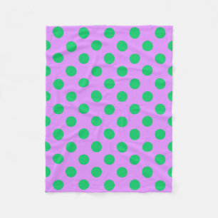 Couverture Polaire Pois verts sur lilas