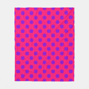 Couverture Polaire Pois violets sur cerise