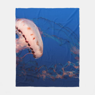 COUVERTURE POLAIRE POISSON BLANC ET ORANGE