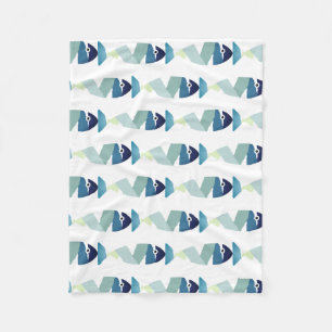 Couverture Polaire Poisson bleu de natation Abstraite