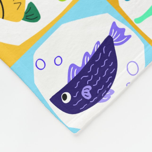Couverture Polaire Poisson coloré (Coin)