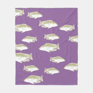 Couverture Polaire Poisson sur violet