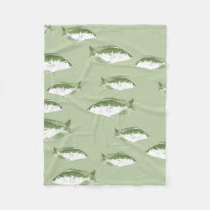 Couverture Polaire Poisson vert olive