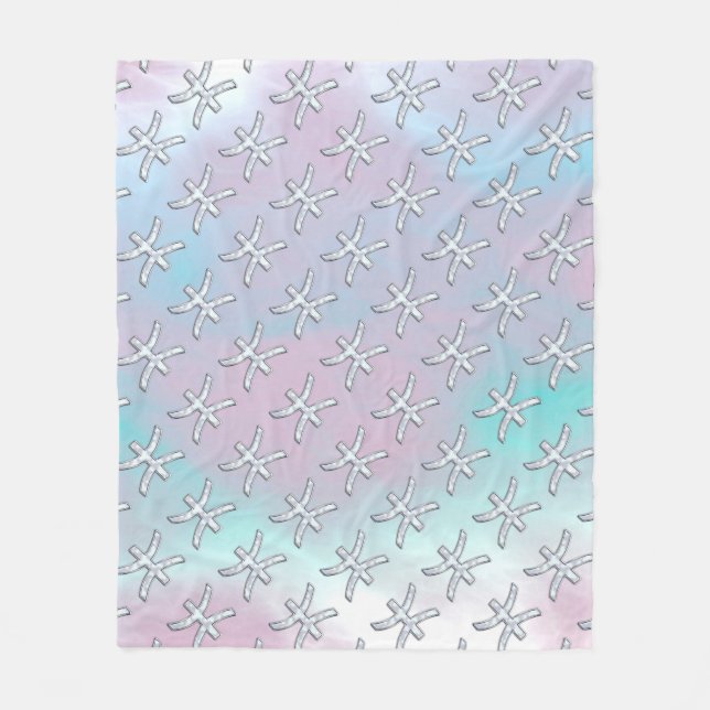 Couverture Polaire Poissons Symbole Zodiaque Pastel Mère de style Pea (Devant)