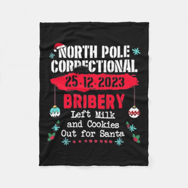 Couverture Polaire Pôle Nord, le pyjama de Noël amusant (Devant)