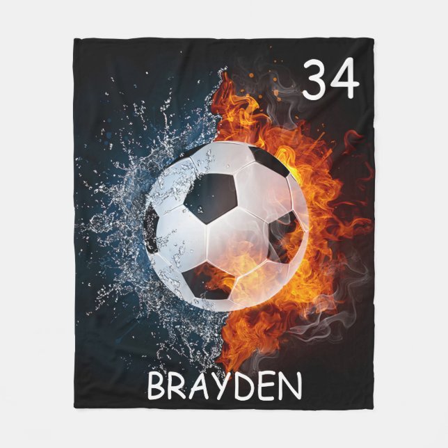 Couverture Polaire Police de balle de football de nom personnalisé (Devant)
