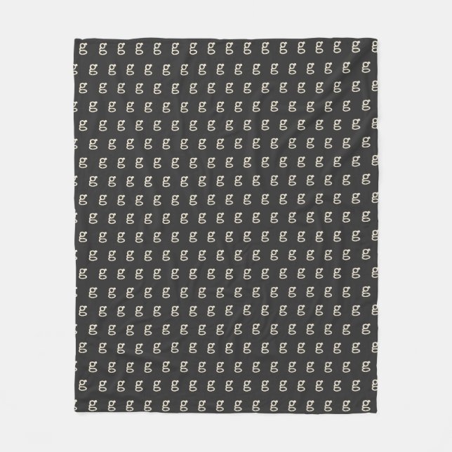Couverture Polaire Police de la machine à écrire rétro au Monogramme  (Devant)