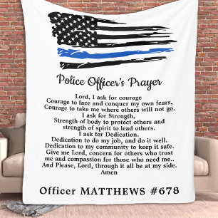 Couverture Polaire Police Officier Prière Mince Ligne Bleue Drapeau 