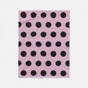 Couverture Polaire Polka Dot Blanche Toison (Rose et Noir)